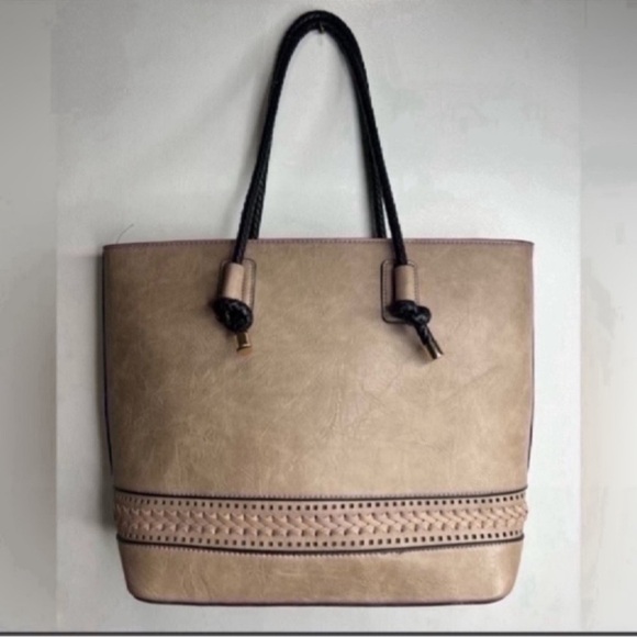 Light Heather Green/Tan Shoulder Bag / Tote Bag - Picture 1 of 4